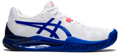 Asics Gel Resolution 8 Women's Tennis Shoe (White/Lapis Lazuli Blue)