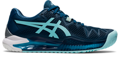 Asics Gel Resolution 8 Women's Tennis Shoe (Light Indigo/Clear Blue)