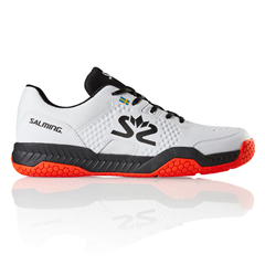 Salming Hawk Court Men's Shoe (White/Black/Flame Red)