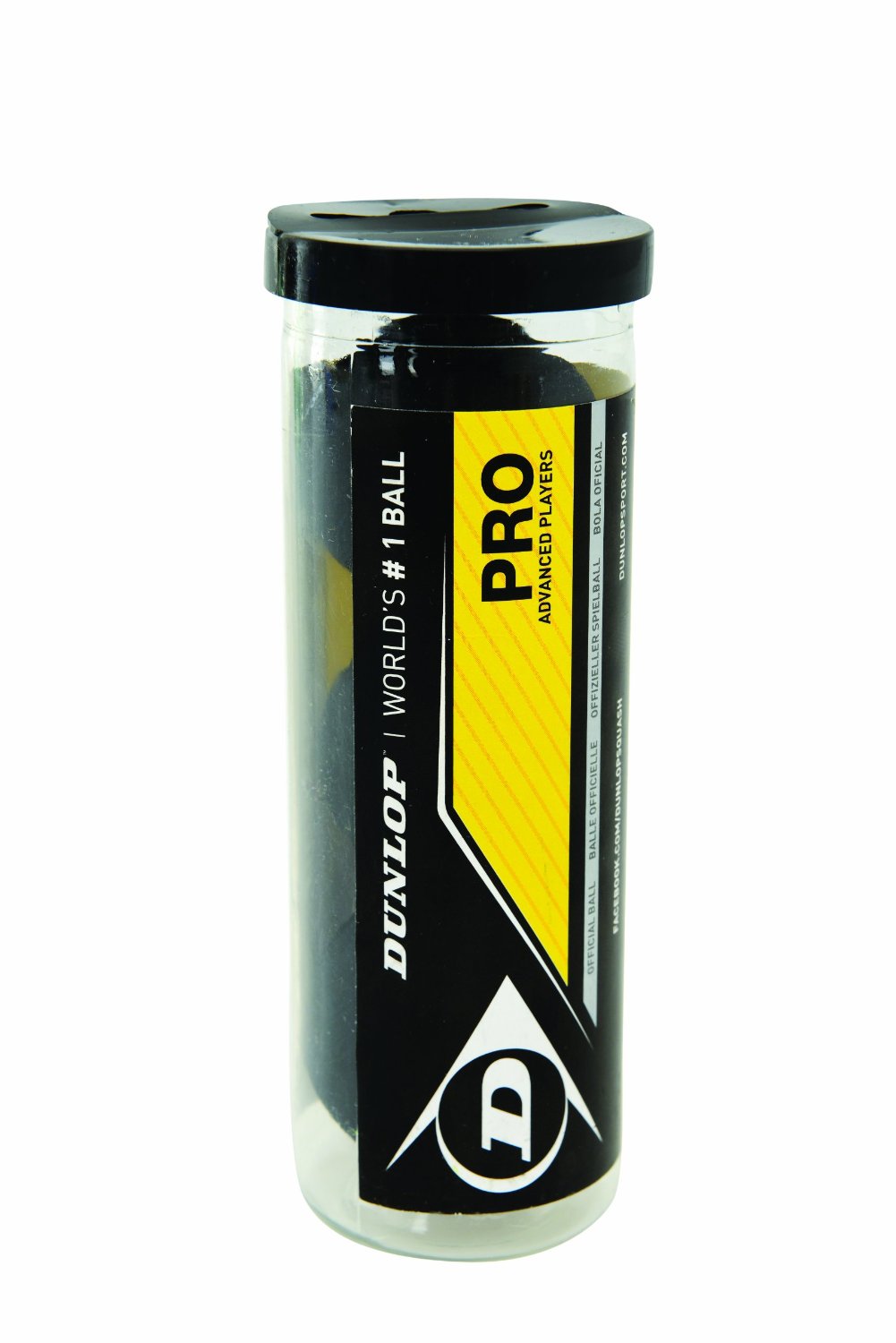 Dunlop Pro Double Yellow Dot Balls (3 Ball Tube)