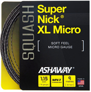Ashaway Supernick XL Micro squash string (1 set) 18 gauge (Black)