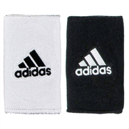 Adidas Interval Reversible Double Wristbands (White/Black)