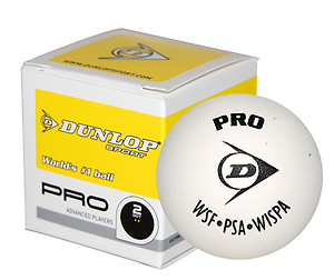 Dunlop Balle de squash de compétition sportive, point jaune, tube de 3 balles