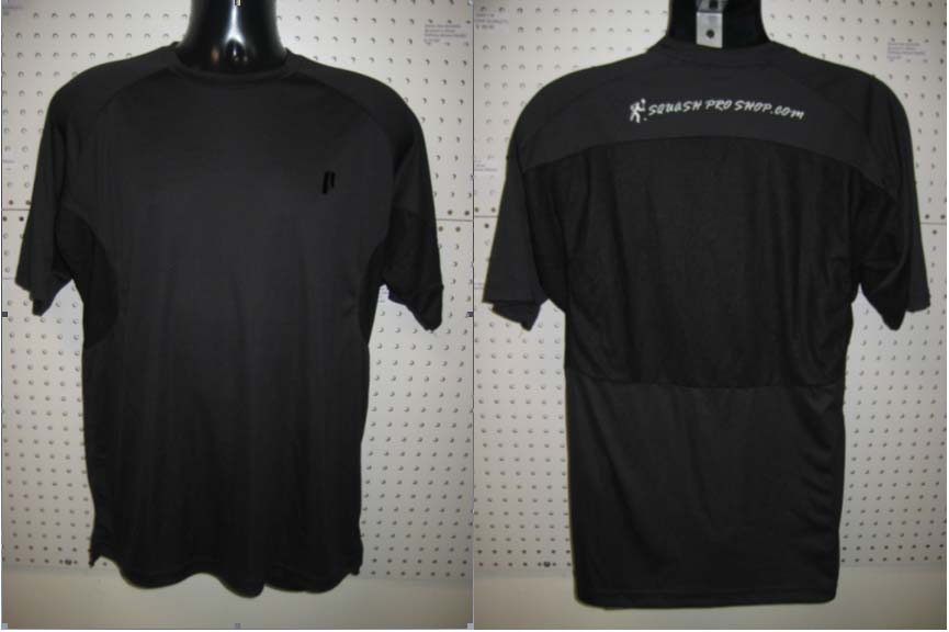 Prince Comp Crew Shirt with squashproshop.com logo (Black)
